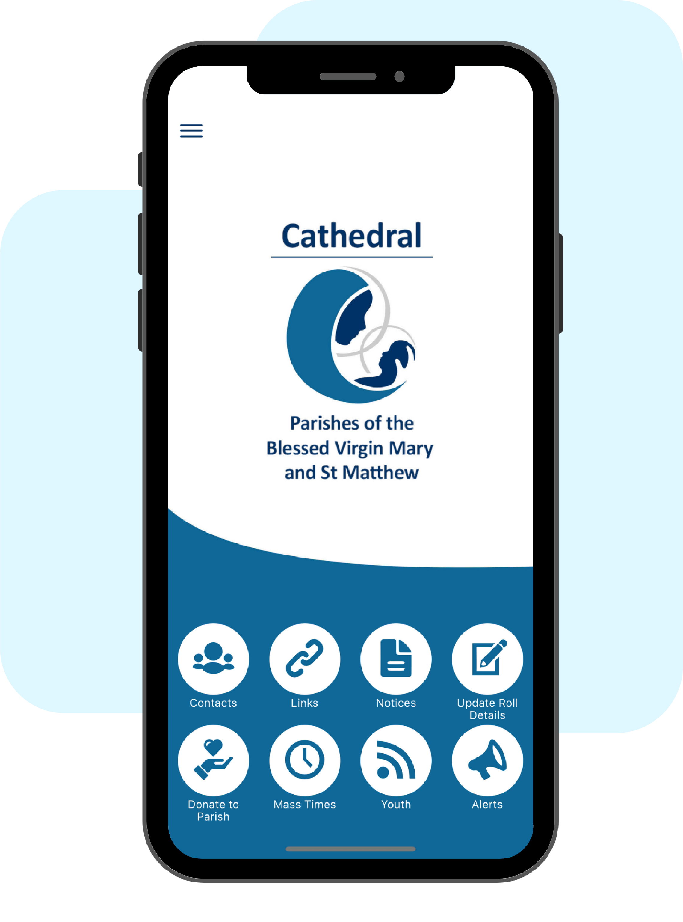 blue communication app for churches
